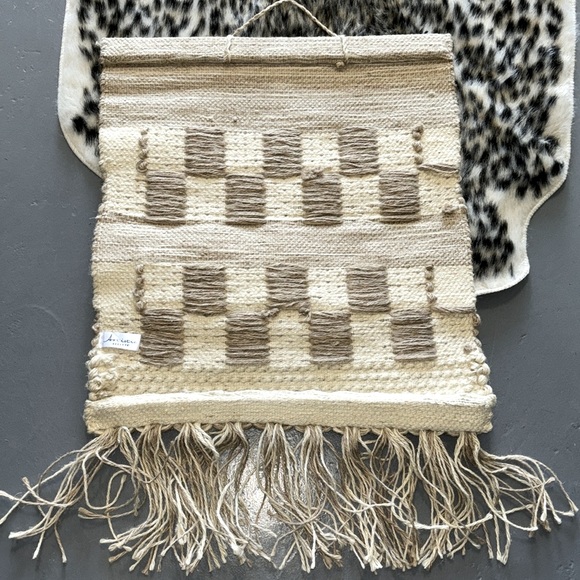 Artistic Accents Raffia Macrame Checkerboard Wall Hanging - Picture 2 of 5